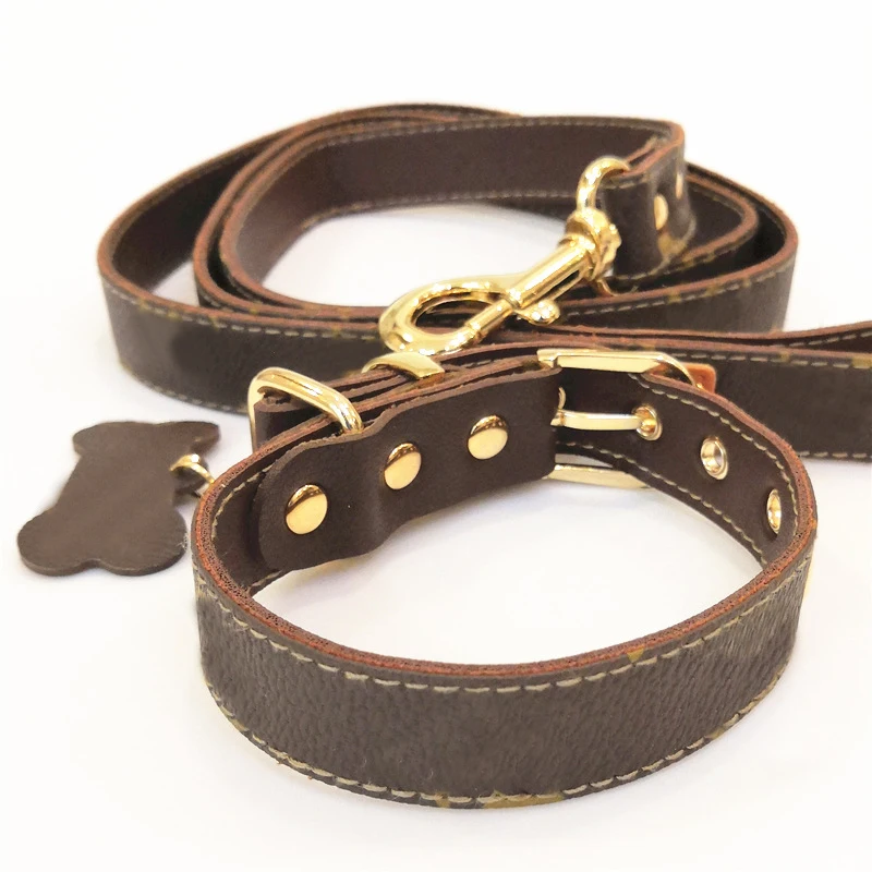

Collar Leash Set for Small Dogs Leather Necklace for Chihuahua French Bulldog Puppy Dropshipping LC0193