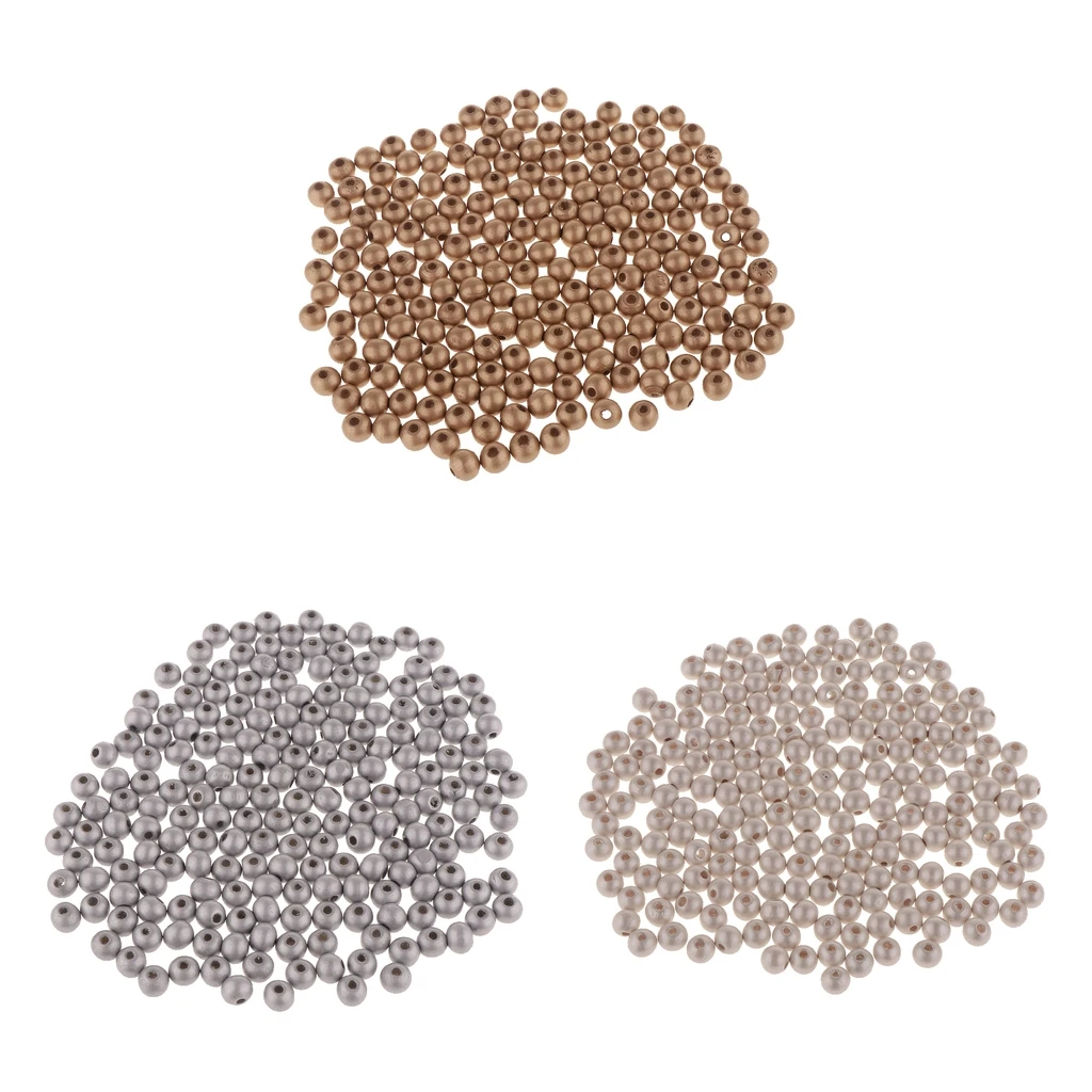 

100pcs Round Wood Ball Spacer Loose Beads DIY Jewelry Findings Making Charms