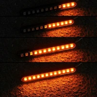 1pc motorcycle turn signal lights sequential flowing 12 led strip amber universal accessories motorcycle parts