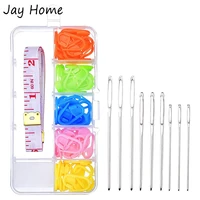 60pcs knitting markers crochet clips stitch counter needle clips with large eye blunt sewing needles for knitting diy craft