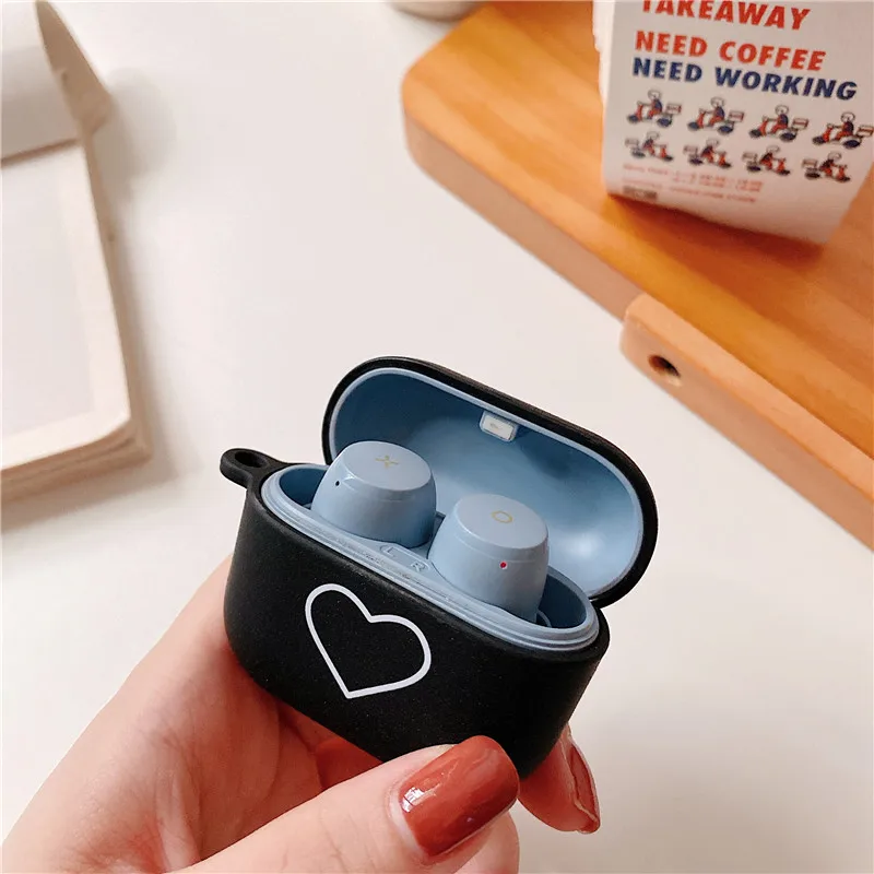 

Kjoew Cute Love Heart Earphone Case For Edifier Mini Matte Solid Color Headset Hard PC Protecte Charging Case For Edifier X3