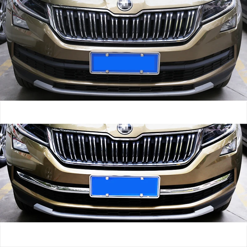 Lsrtw2017 Abs нержавеющая сталь автомобиля передний Bumber полосы планки для Skoda Kodiaq интерьер молдинги аксессуары
