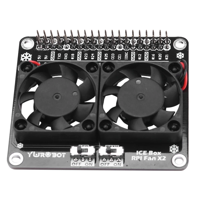 

for Raspberry Pi 4 Model B GPIO Extenstion Board Cooling Fan with LED Light Dual Fan Module for Raspberry Pi 4B/3B+/3B