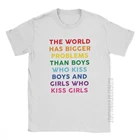Больше проблем футболки для Для мужчин гордость геи лесбиянки Би с изображением ЛГБТ-радуги ЛГБТ футболка с круглым вырезом натуральный хлопок Топы И Футболки