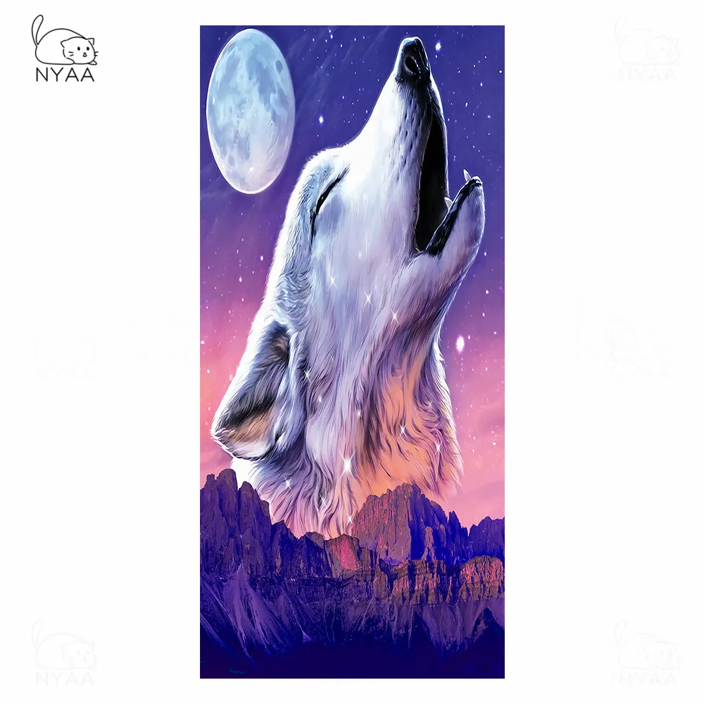 

Пляжное полотенце с принтом волка, пляжное полотенце из микрофибры в стиле морской жизни с кисточками, коврик для пикника, синий коврик для ...