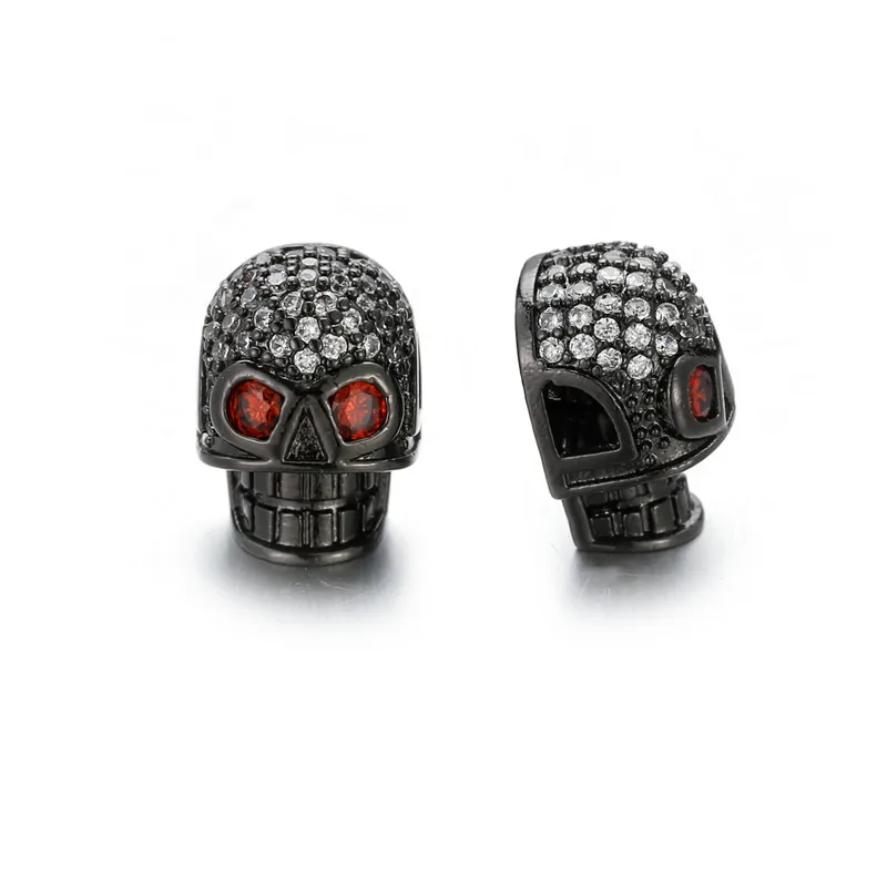 3 шт./лот 14*10 мм кубические циркониевые подвески в виде черепа бусины аксессуары DIY