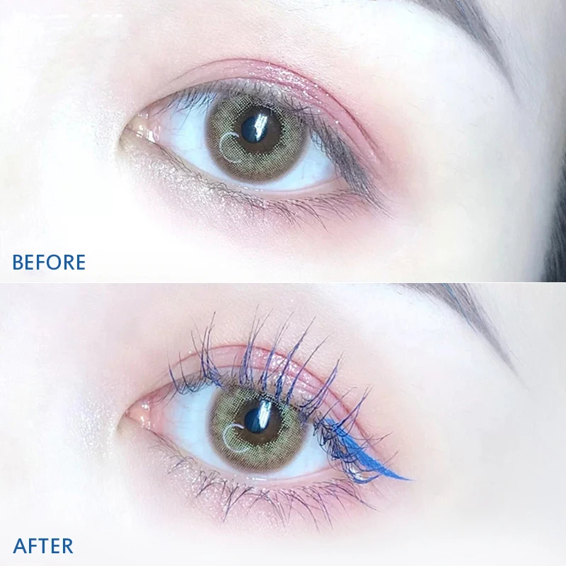 Цветная тушь для ресниц водостойкая быстросохнущая долговечная удлиняющая