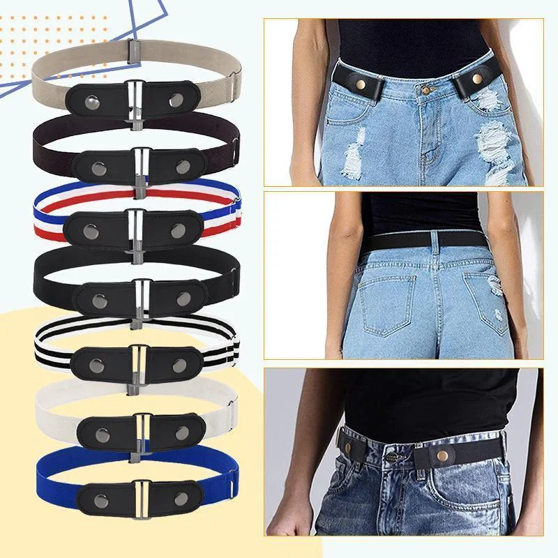 

Easy Belts for women Buckle-Free Waist Jeans Pants No Buckle Stretch Elastic Waist Belt For Men Invisible Belt DropShipping