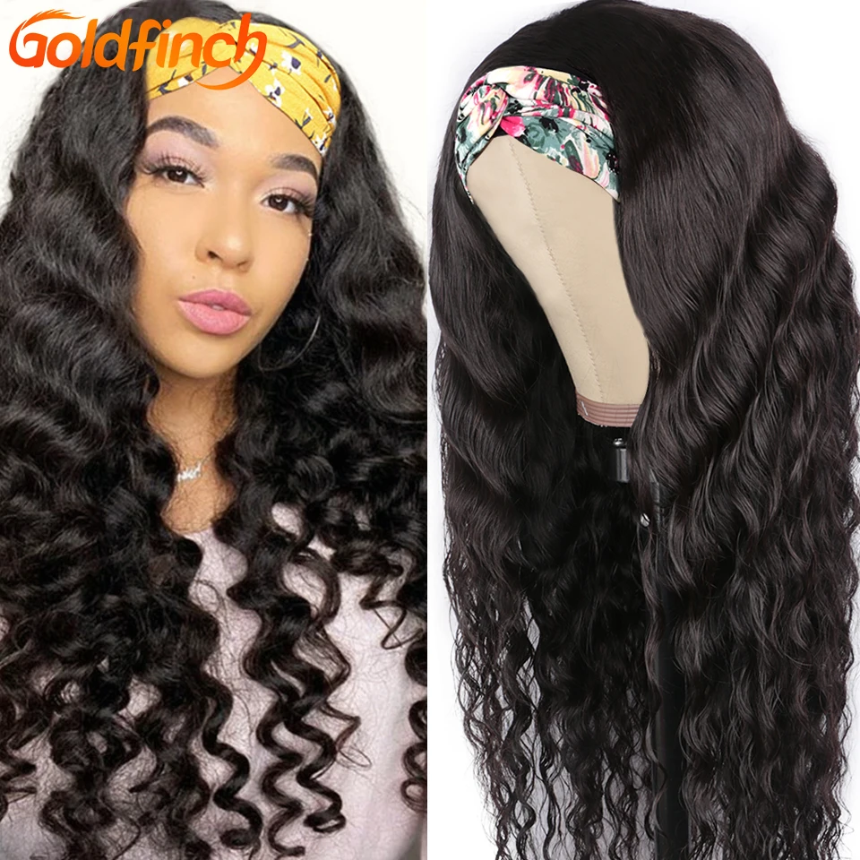 

Goldfinch Headband Wig Human Hair Loose Deep Wave Glueless Loose Deep Headband Wig No Gel Peruvian Wig With Headband Attached