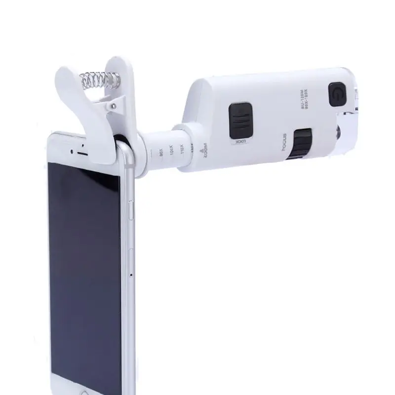 80-120X Digital Clip Type Cellphone Microscope With LED Lamp for Jewelry Stamp | Инструменты