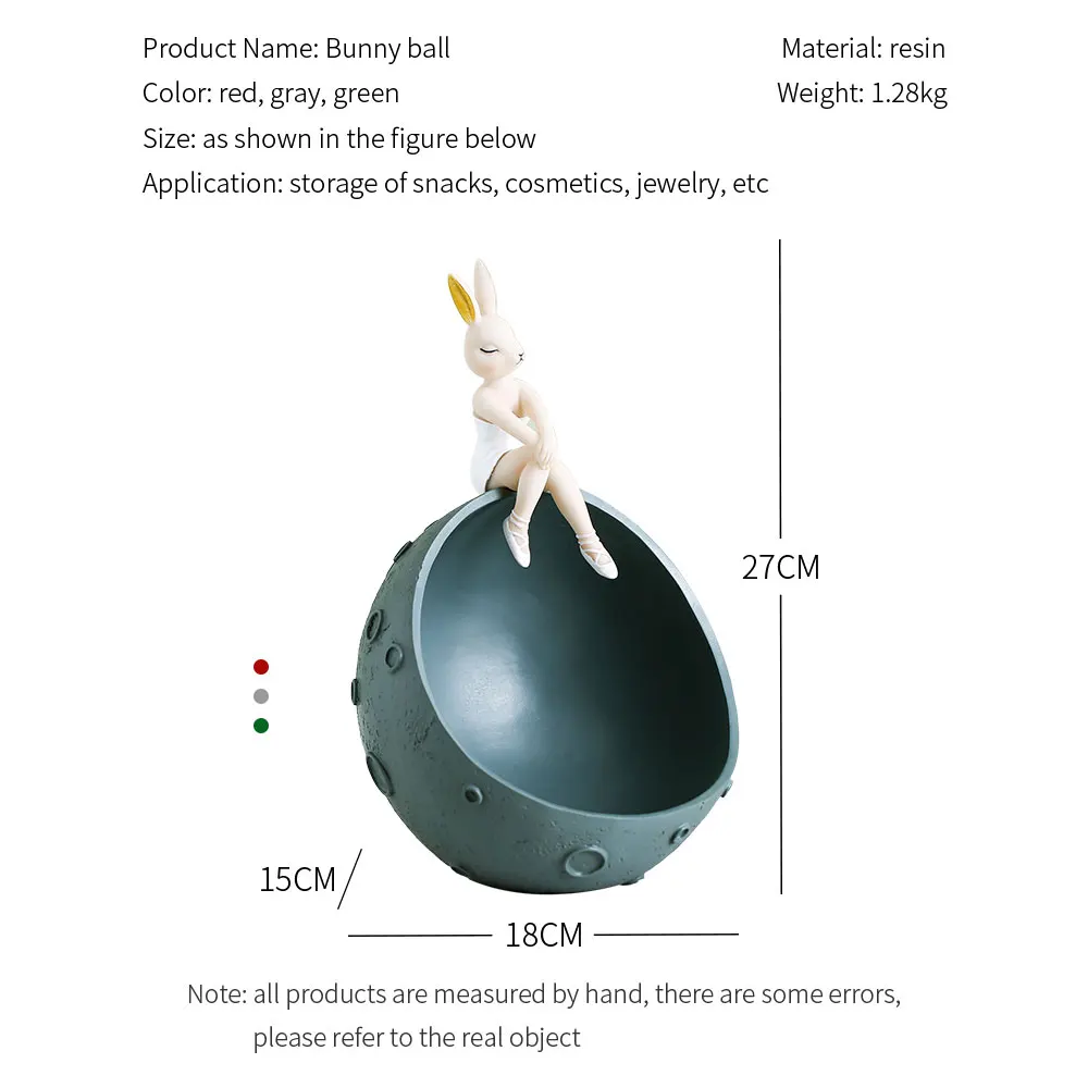 

Cute Rabbit Storage Tank Resin Animal Model Candy Debris Desktop Storage Ornaments Modern Living Room Home Decor Accessories