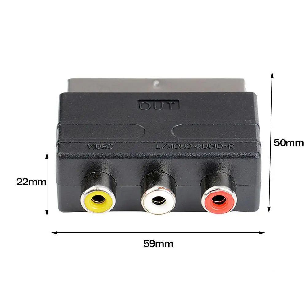 Адаптер RGB Scart на 3 RCA S Video Композитный SVHS для видео AV проектора телевизора DVD