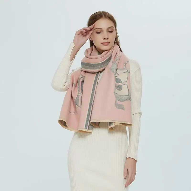 

2020 зимний шарф для лошади, Женский тёплый платок, однотонные шарфы, модные повседневные кашемировые шарфы, WJ24 200X70CM