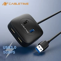 cabletime usb c hub to usb 3 0 4 in 1 adapter 5gbps micro port sync data for laptop ipad pro usb flash drive c369