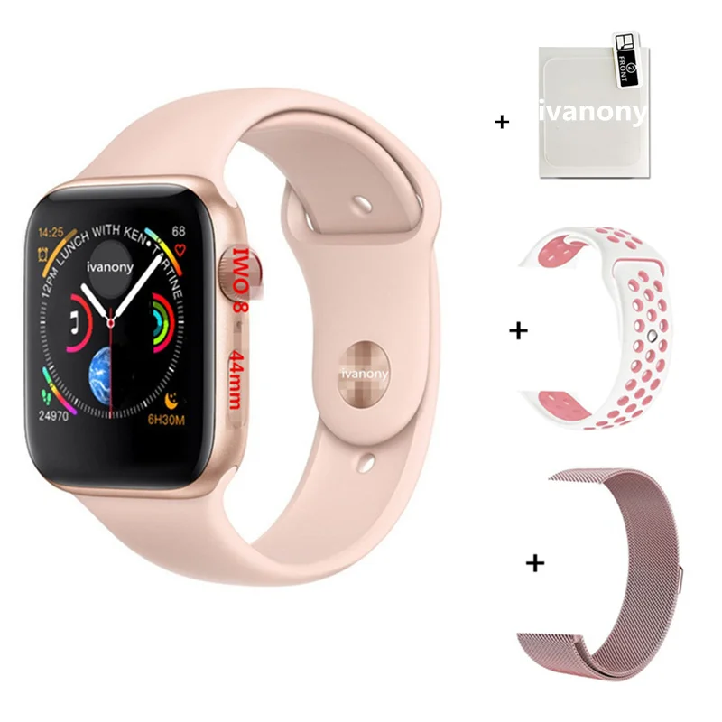 C IWO 8+ ремешок+ пленка/комплект ECG монитор сердечного ритма Смарт-часы для Iphone Android Relogio Inteligente 44 мм IWO8 Носимых устройств Reloj - Цвет: C
