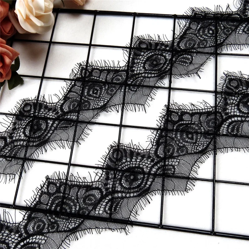 3 м/лот вышитая кружевная лента для ресниц черно белое платье Свадебное кружево