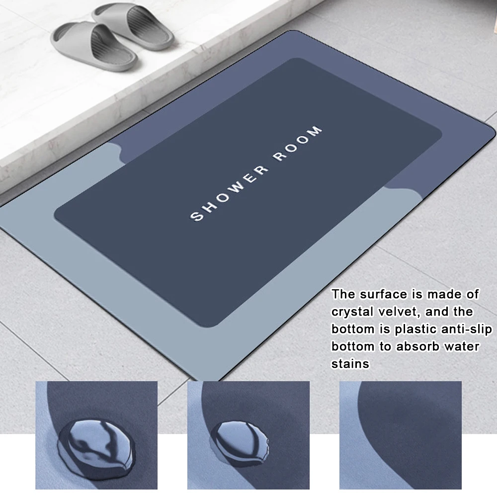 Противоскользящий коврик для ванной напольный супервпитывающий сушки в легко