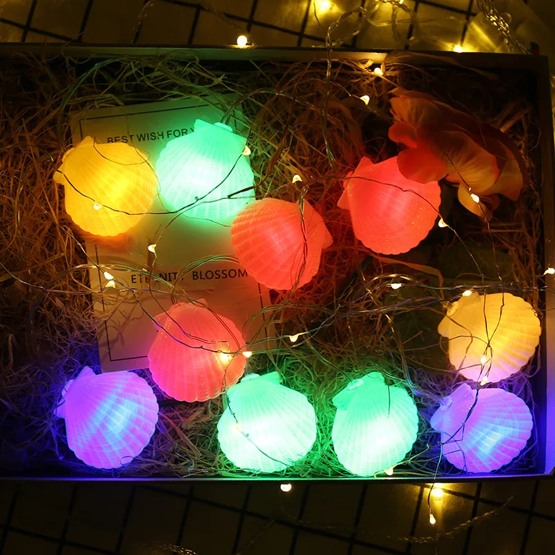 

Новый стиль, светодиодный светильник в виде ракушки, гирлянда с морскими животными, Amall, фонарь, 10 светодиодных батарей, гирлянда, детский вн...