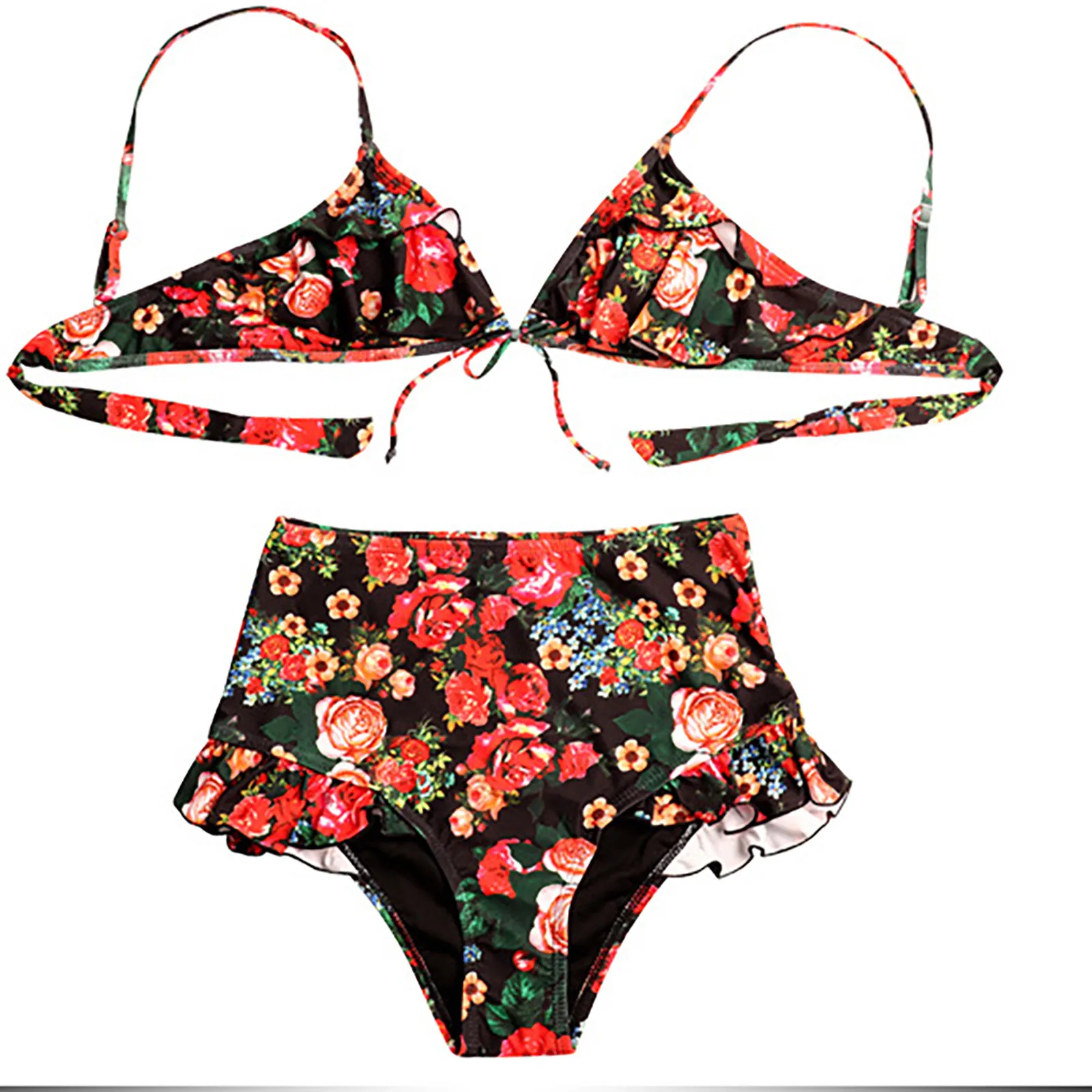 

Women's Fashion Sexy Polyester Printed Split Bikini Two Piece Bikini Swimsuit Two Piece Push Up Bathing Suit Beachwear Swimwear