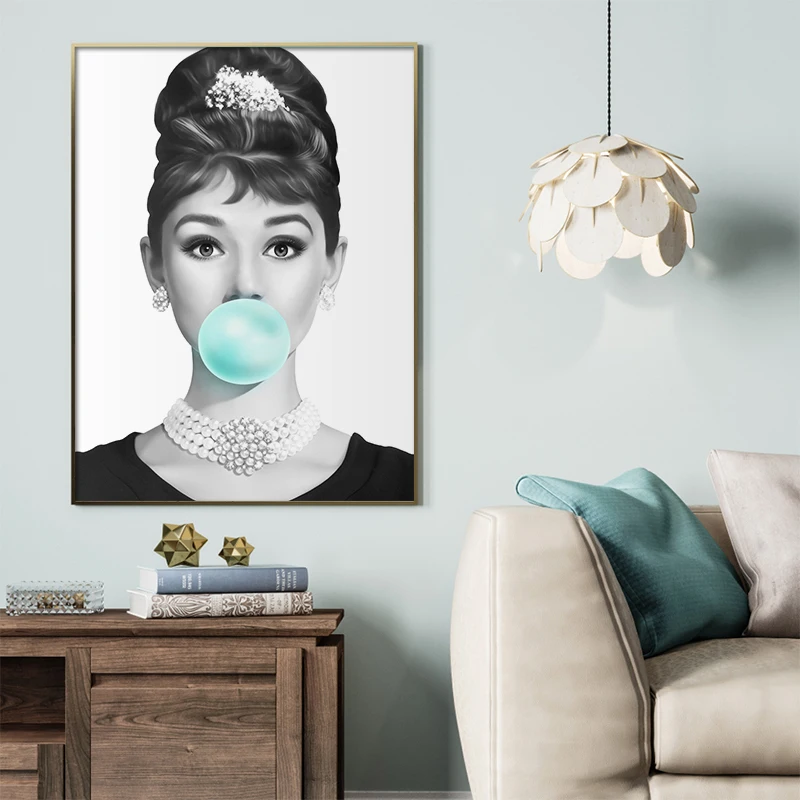Хепберн жевательная резинка настенная живопись холст модные плакаты Brigitte Bardot &