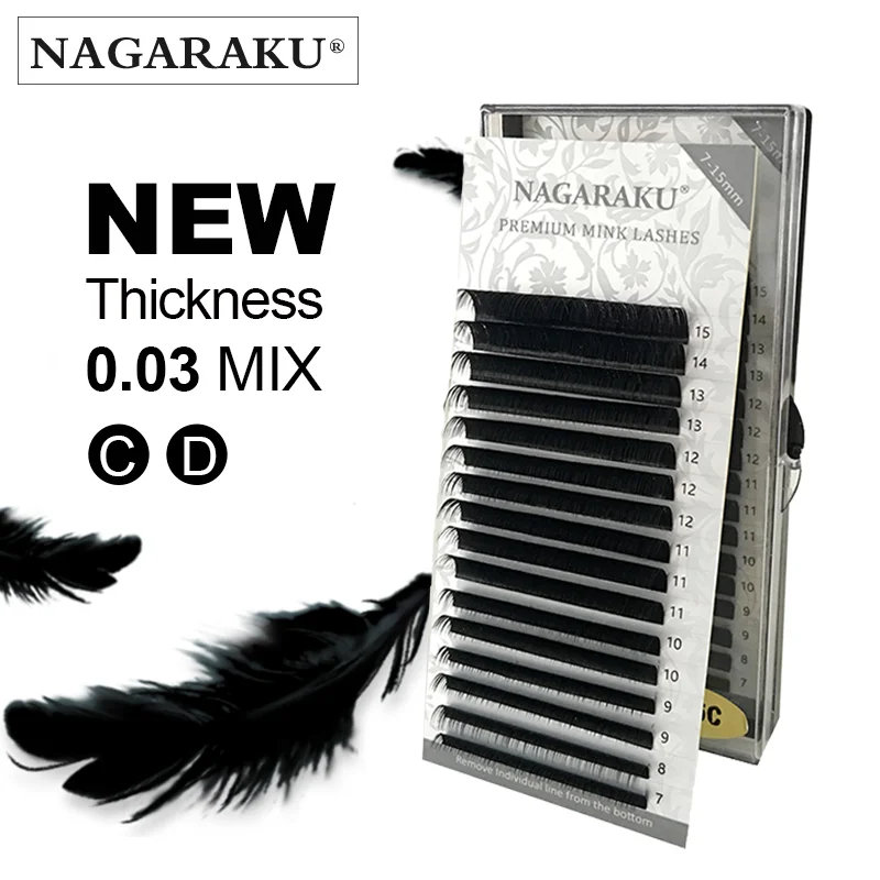 NANAGARAKU ресницы для наращивания макияж Cilios 0,03 мм C D 16 рядов/Чехол 7~ 15 смешанные Индивидуальные ресницы Премиум натуральный синтетический норковый