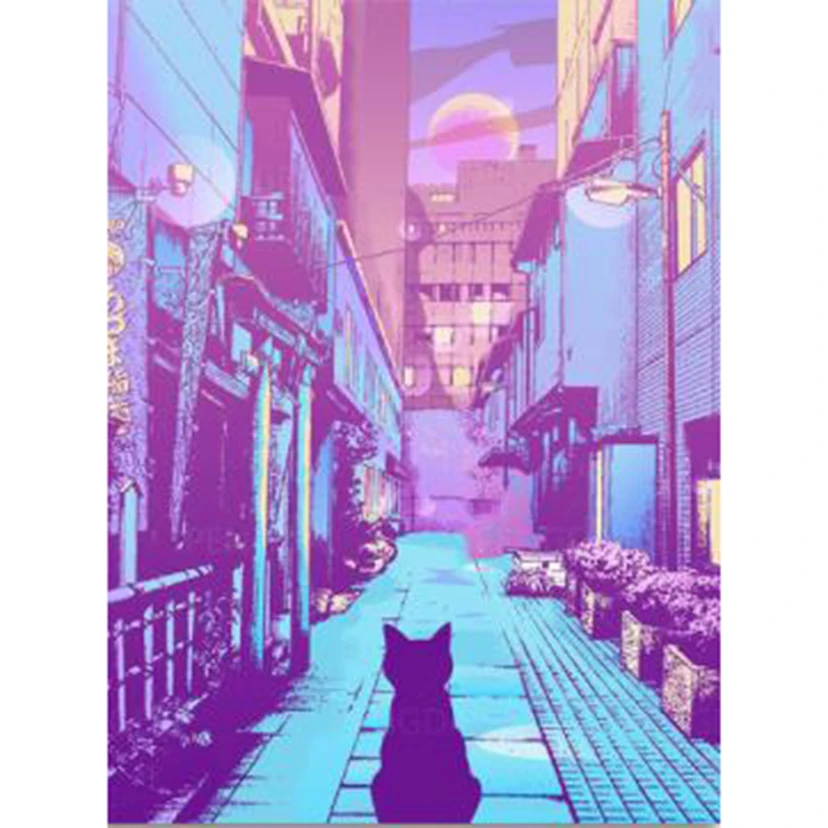 Настенное искусство домашний декор фиолетовый мир улица Hd печать Модульная