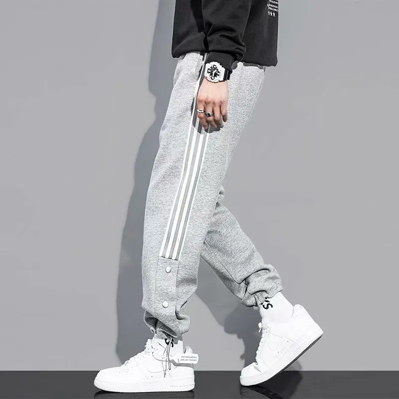 

Весна/Лето в гонконгском стиле полосатые брюки мужские трендовые свободные спортивные повседневные брюки мужские брюки для бега