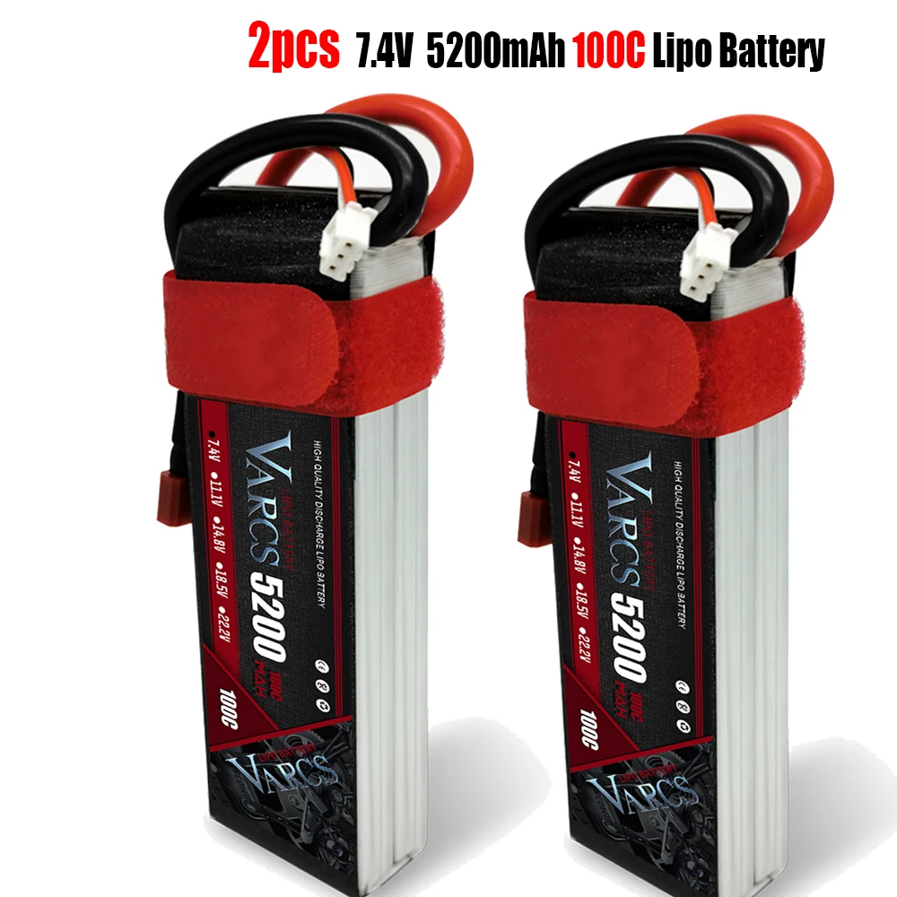 2PCS VARCS  Lipo Batteries 2S 7.4V 11.1V 14.8V 22.2V 5200mAh 100C/200C for RC Car Off-Road Buggy Truck Boats salash Drone Parts enlarge