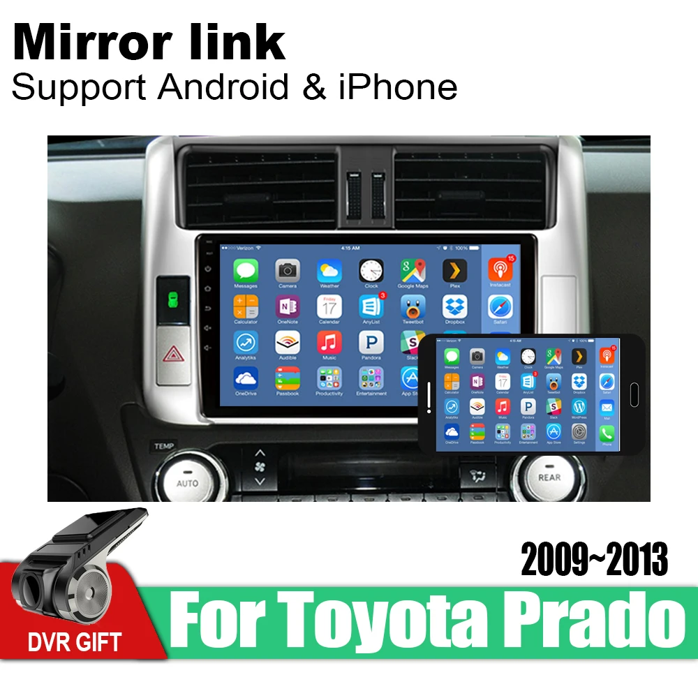 Автомобильный мультимедийный плеер ZaiXi Android с GPS для Toyota Land Cruiser Prado 150 2009 ~ 2013