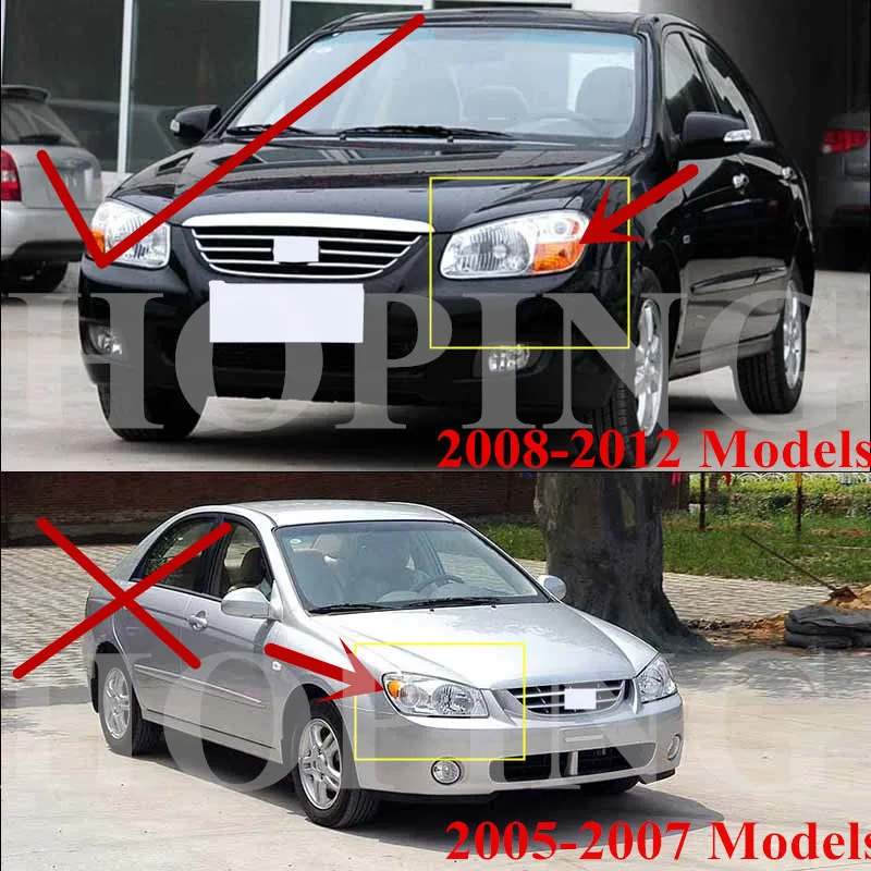 

Hoping 2PCS/ Pair Front Bumper Head Light Headlight For KIA CERATO 2008 2009 2010 2011 2012 Replacement Headlamp Head Lamp Assy