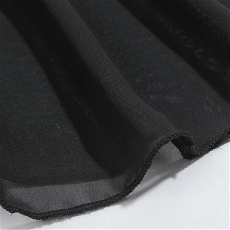 

Woman Summer Plus Size Solid Elastic Waist Calf-length Pants Wide Leg Pants Female Black Mid Loose Chiffon Wide Leg Trousers