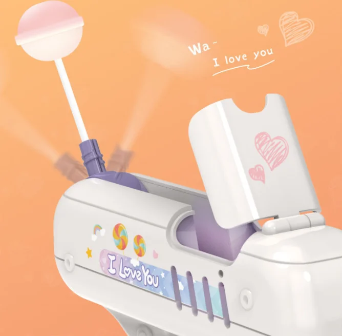 

promotional plastic gun toy candy with strawberry milk lollipop fun mini plastic shoot gun toy