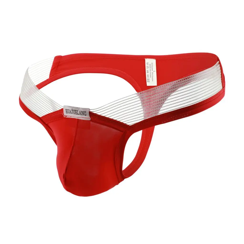 Стринги мужские сетчатые с низкой посадкой Эротические Трусы-танга из вискозы