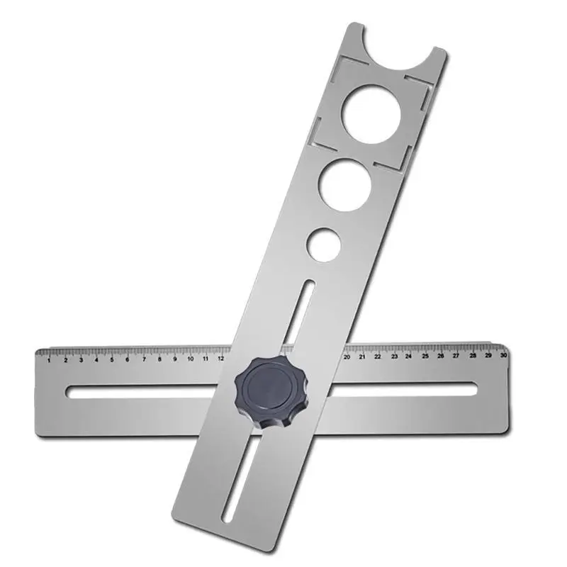 

Multi-Functional Stainless Steel Ceramic Tile Hole Locator Ruler Adjustable Punching Hand Measure Tools For House Decorated Work