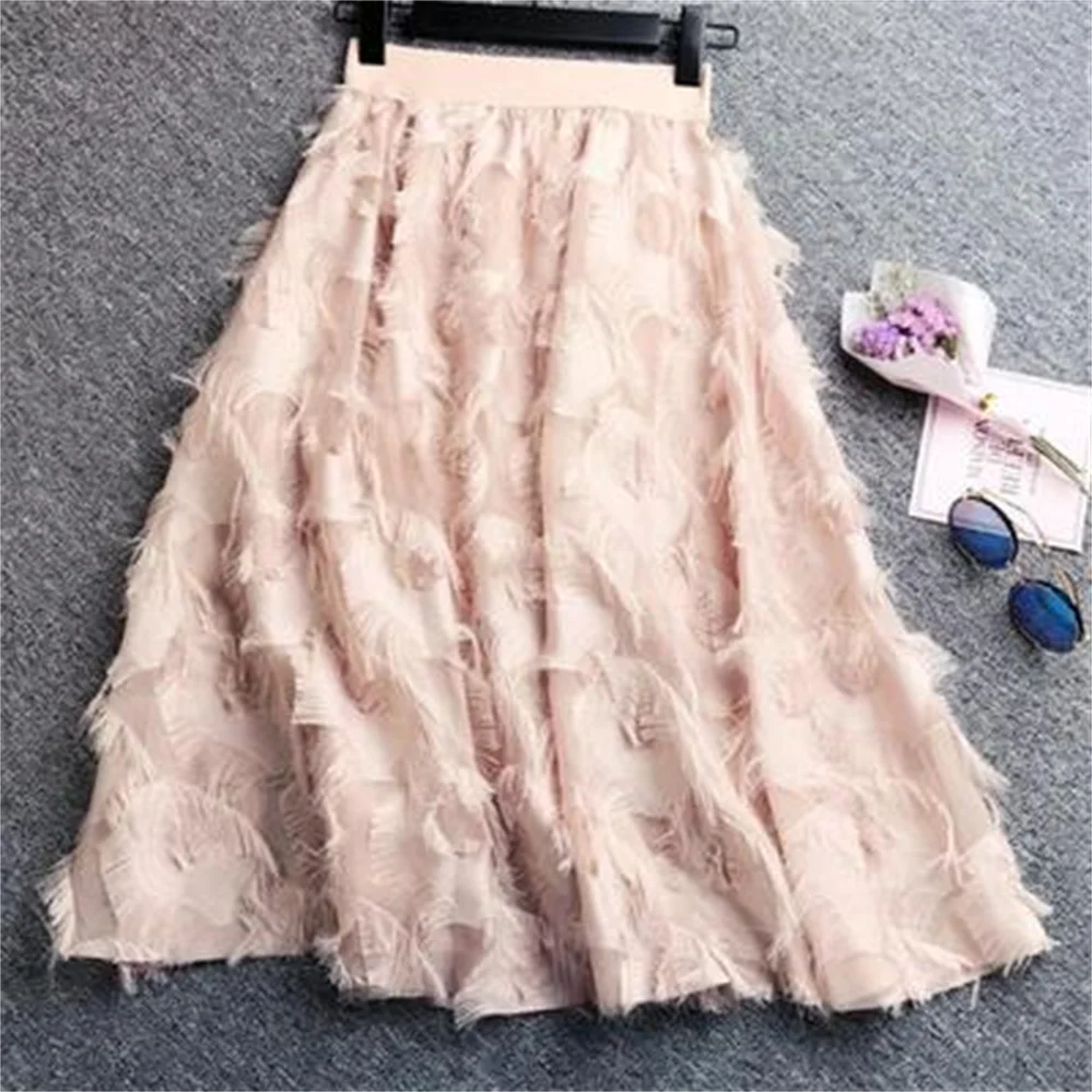 Женская плиссированная юбка повседневная с высокой талией эластичная для