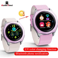 rollstimi smart watch mens lady fashion sports color changing smart bracelet waterproof fitness bluetooth phone for android sos