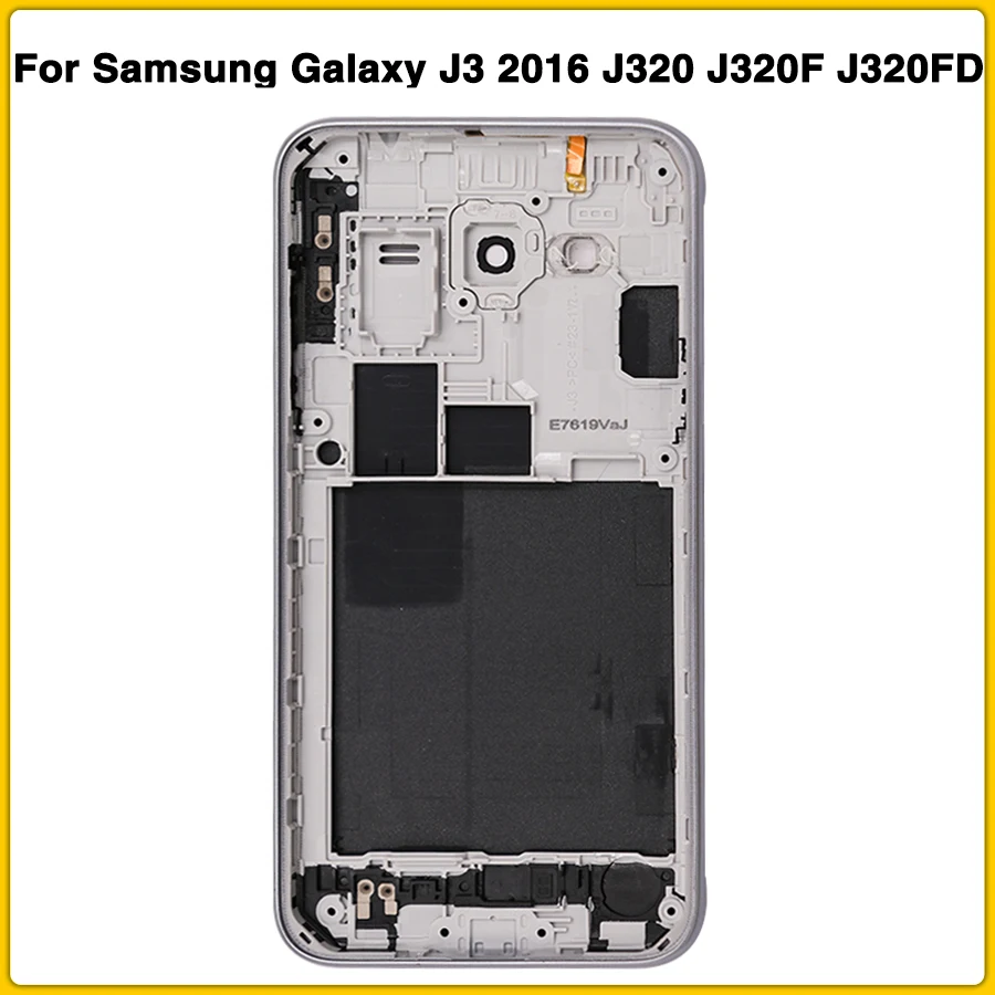 J320 полный корпус чехол для Samsung Galaxy J3 J320 J320F J320FD батарея задняя панель задняя крышка+ средняя крышка средней части корпуса