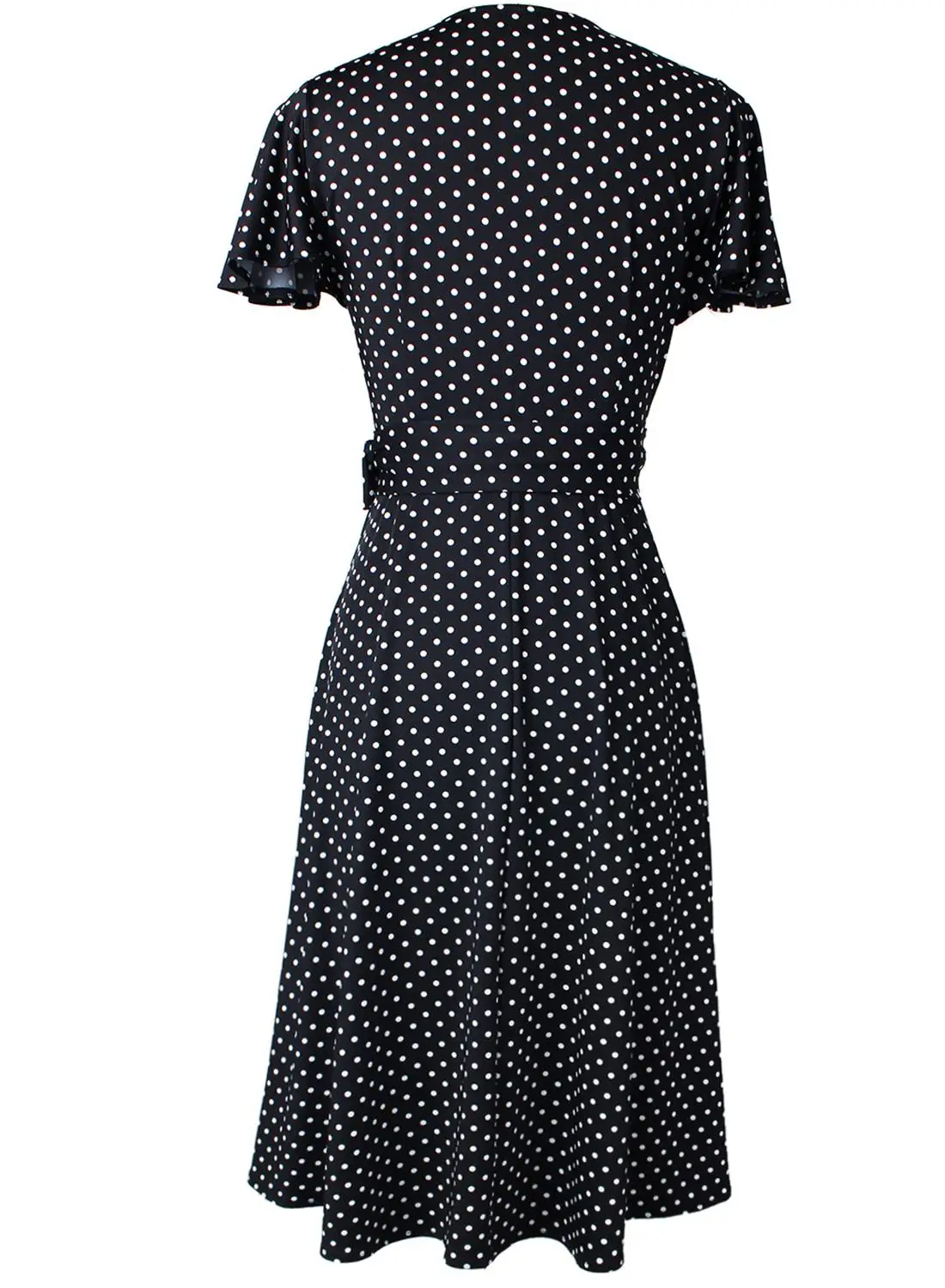 Vfemage-женское Повседневное платье с V-образным вырезом завязанным на талии