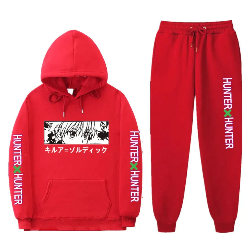 

Hunter x Hunter Hoodie Sweatshirt Sets Men/Women Fashion Warm Fleece Hoodies+Sweatpants Suits Hip Hop Pullover Hooded