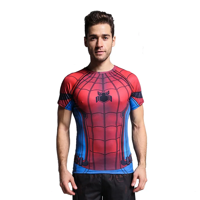 Футболка мужская компрессионная с коротким рукавом быстросохнущая Спортивная