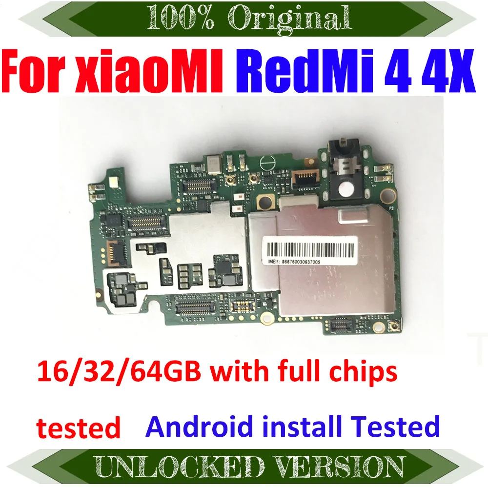 Оригинальная разблокированная глобальная материнская плата Frimware для Xiaomi Redmi 4 4X с