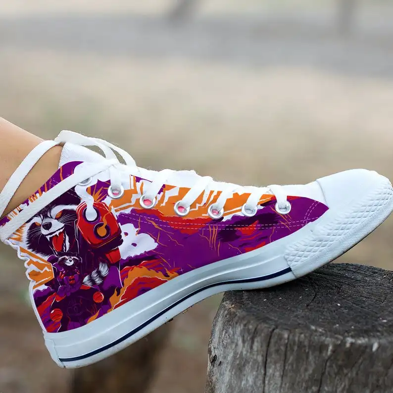 

Rocket Raccoon Hightop, Rocket Custom Hightop, Mens Womens Designer Leisure Sneakers Men Casual Canvas Shoes