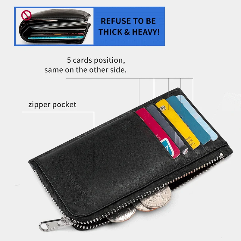 Мужской кожаный кошелек Tigernu с RFID-защитой от кражи тонкий 10 положений