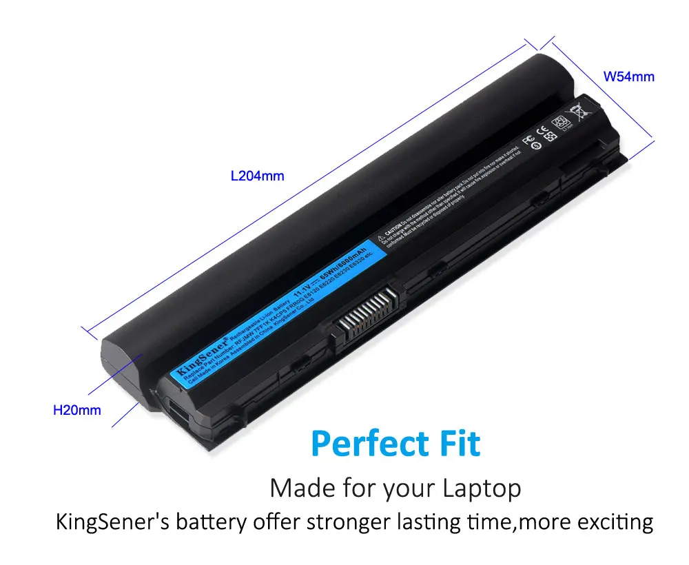KingSener 11 1 V 6000mAh RFJMW 7FF1K Аккумулятор для ноутбука DELL Latitude E6320 E6330 E6220 E6230 E6120 FRR0G KJ321 K4CP5