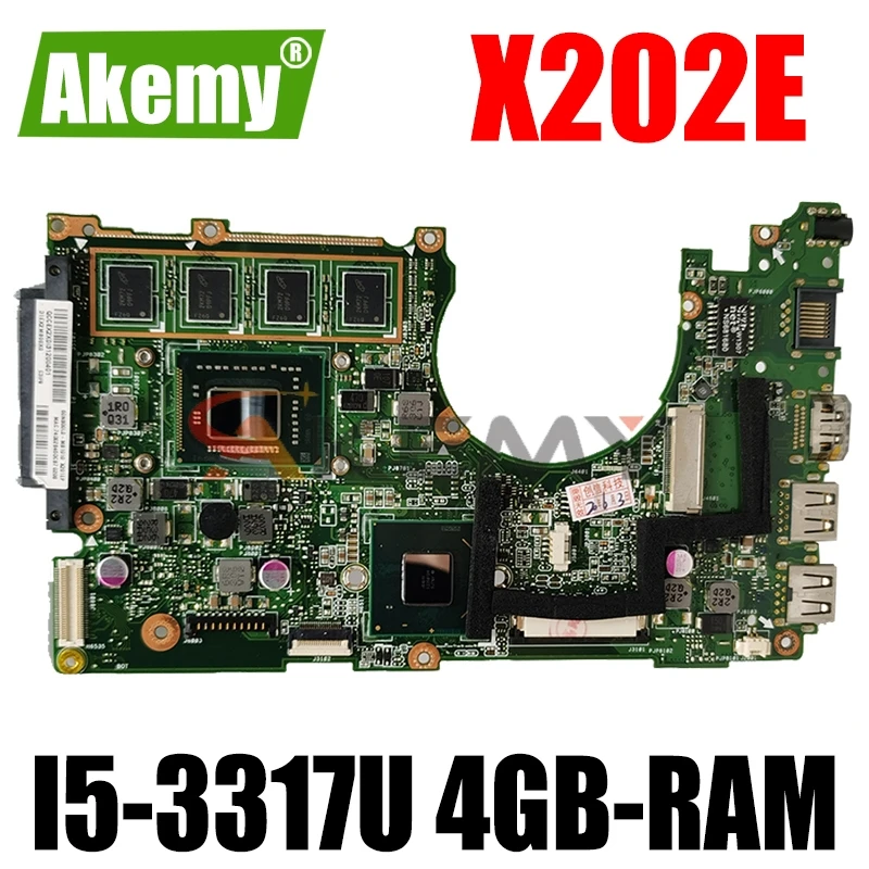 

Akemy X202E Laptop motherboard for ASUS X202E X201E S200E X201EP original mainboard 4GB-RAM I5-3317U