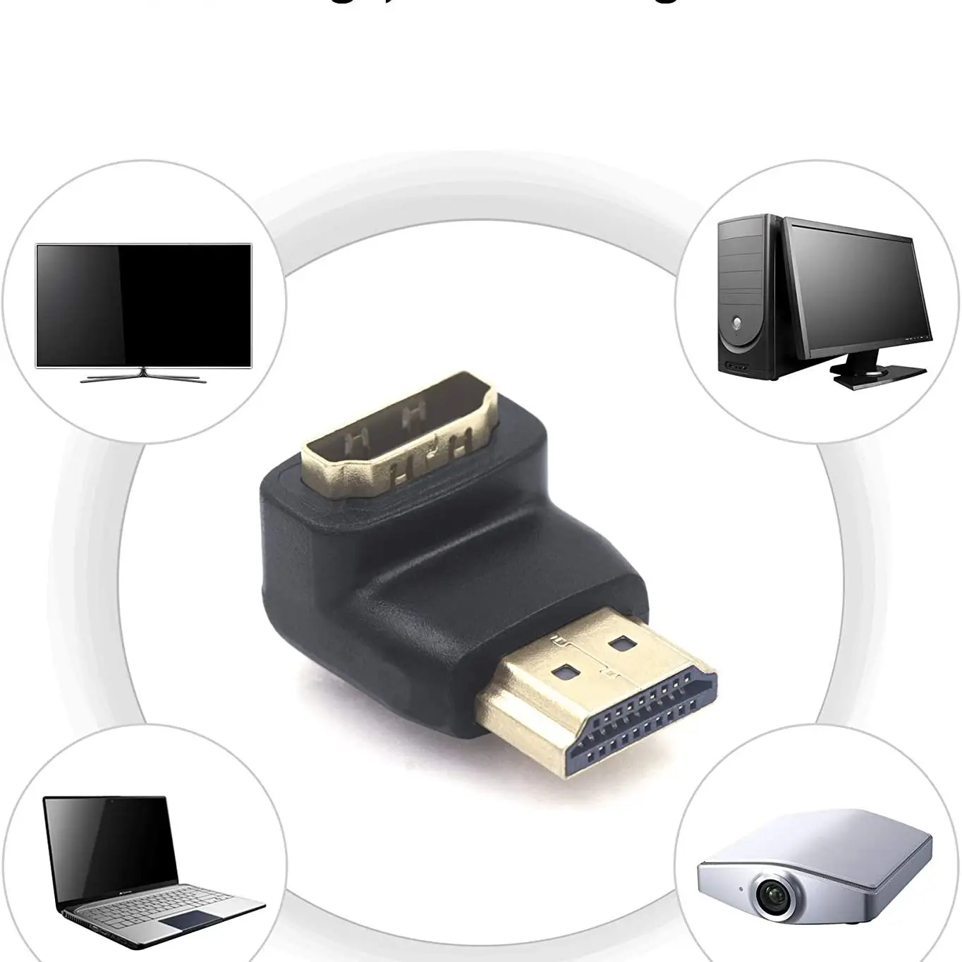 20 шт. HDMI 90 градусов правый угол локоть папа к женскому конверсионная головка