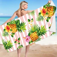 flower leaf cactus flamingo pineapple rectangle beach towel high quality summer ocean swimmning shawls sitting cushions mats