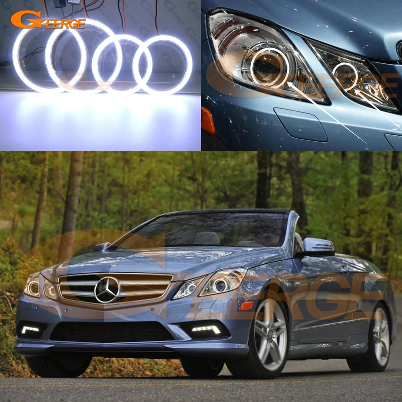Отличные ультра яркие COB комплект светодиодов глаза ангела halo Кольца для Mercedes Benz E