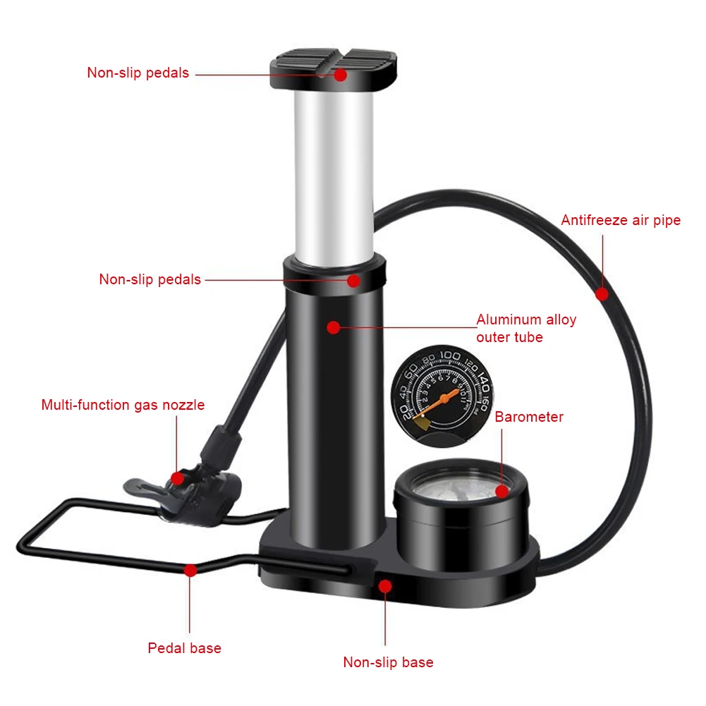 

Foot Activated Bike Pump Bicycle Floor Pump Portable Mini Bicycle Tire Pump for Bike, Football, Yoga Ball, Air Pump Toy