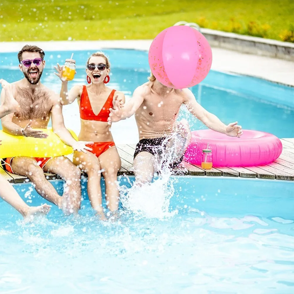 

4pcs Sequin Water Playing Beach Balls Inflatable Toys for Children